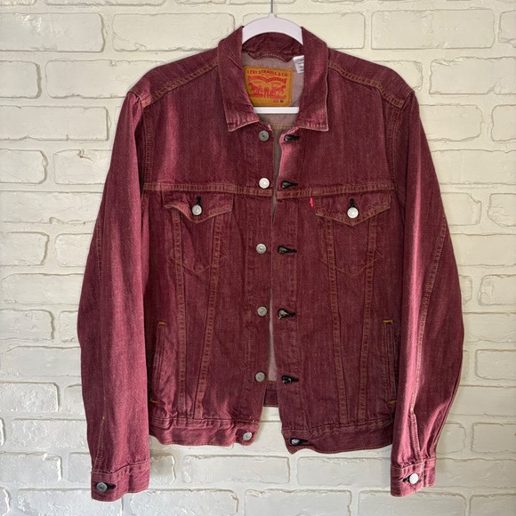 Levi's Other - Levi's Maroon Burgundy Denim Jacket Men's Size Medium